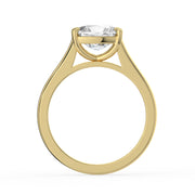 The Aria Ring — East-West Elongated Cushion Solitaire Lab-Grown Diamond Engagement Ring in Yellow Gold | The Jewel Concierge
