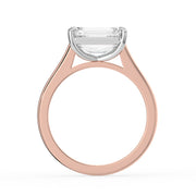 The Aria Ring — East-West Emerald Solitaire Lab-Grown Diamond Engagement Ring in Two-Tone Rose and White Gold | The Jewel Concierge