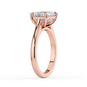The Aria Ring — East-West Emerald Solitaire Lab-Grown Diamond Engagement Ring in Rose Gold | The Jewel Concierge