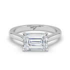 The Aria Ring - East-West Emerald Solitaire