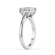 The Aria Ring — East-West Emerald Solitaire Lab-Grown Diamond Engagement Ring in White Gold | The Jewel Concierge