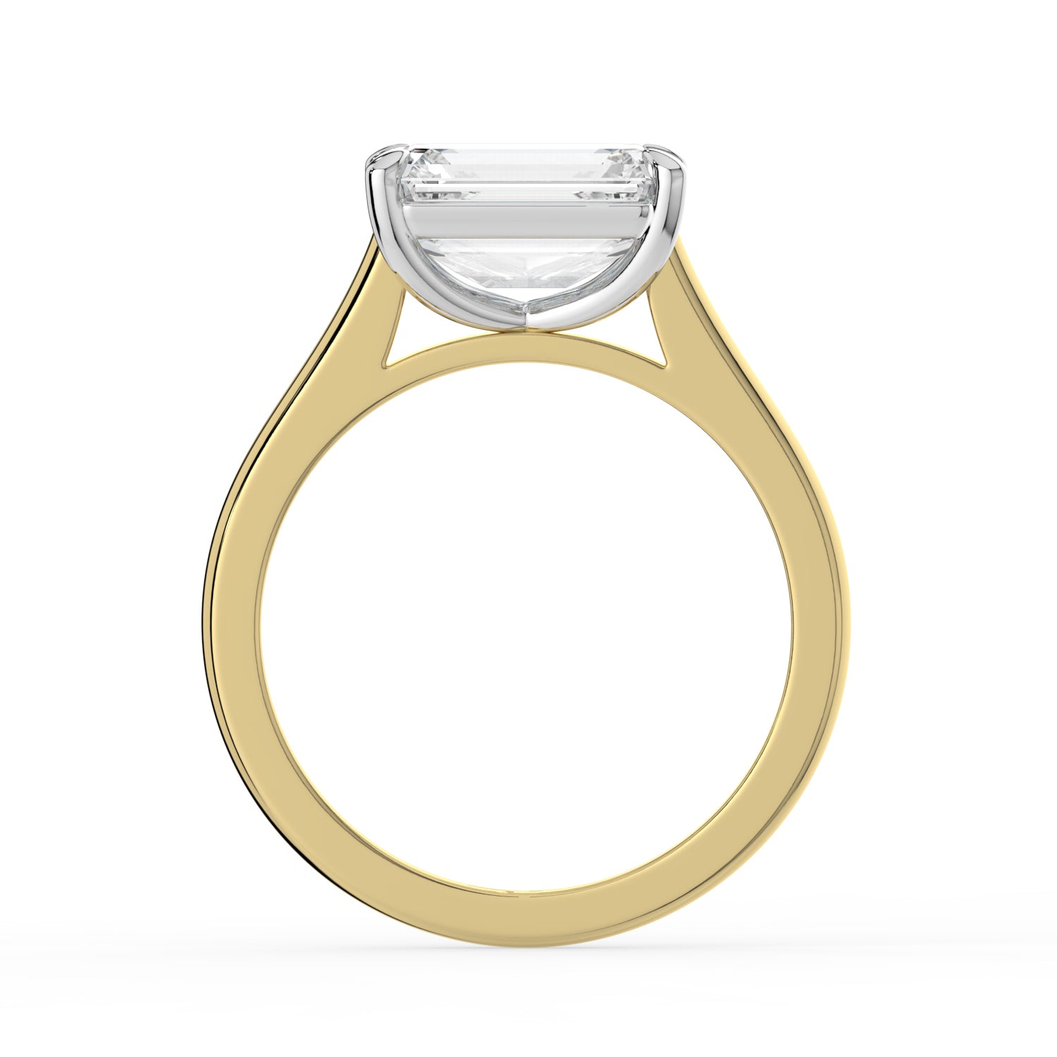 The Aria Ring - East-West Emerald Solitaire