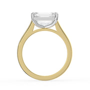 The Aria Ring — East-West Emerald Solitaire Lab-Grown Diamond Engagement Ring in Two-Tone Yellow and White Gold | The Jewel Concierge