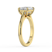 The Aria Ring — East-West Emerald Solitaire Lab-Grown Diamond Engagement Ring in Yellow Gold | The Jewel Concierge