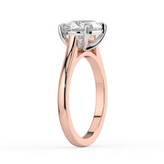 The Aria Ring — East-West Oval Solitaire Lab-Grown Diamond Engagement Ring in Two-Tone Rose and White Gold | The Jewel Concierge
