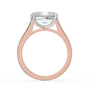 The Aria Ring — East-West Oval Solitaire Lab-Grown Diamond Engagement Ring in Two-Tone Rose and White Gold | The Jewel Concierge
