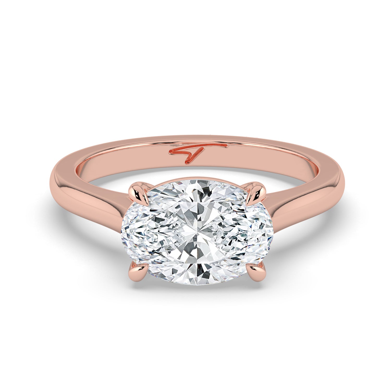The Aria Ring - East-West Oval Solitaire