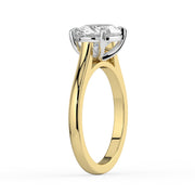 The Aria Ring — East-West Oval Solitaire Lab-Grown Diamond Engagement Ring in Two-Tone Yellow and White Gold | The Jewel Concierge