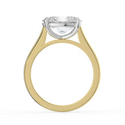 The Aria Ring — East-West Oval Solitaire Lab-Grown Diamond Engagement Ring in Two-Tone Yellow and White Gold | The Jewel Concierge