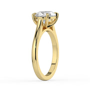 The Aria Ring — East-West Oval Solitaire Lab-Grown Diamond Engagement Ring in Yellow Gold | The Jewel Concierge