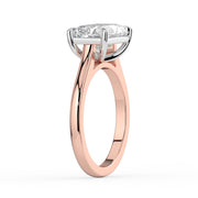 The Aria Ring — East-West Radiant Solitaire Lab-Grown Diamond Engagement Ring in Two-Tone Rose and White Gold | The Jewel Concierge