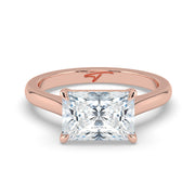 The Aria Ring — East-West Radiant Solitaire Lab-Grown Diamond Engagement Ring in Rose Gold | The Jewel Concierge