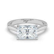 The Aria Ring — East-West Radiant Solitaire Lab-Grown Diamond Engagement Ring in White Gold | The Jewel Concierge