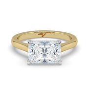 The Aria Ring — East-West Radiant Solitaire Lab-Grown Diamond Engagement Ring in Two-Tone Yellow and White Gold | The Jewel Concierge