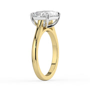 The Aria Ring — East-West Radiant Solitaire Lab-Grown Diamond Engagement Ring in Two-Tone Yellow and White Gold | The Jewel Concierge