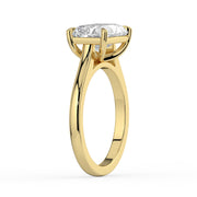 The Aria Ring — East-West Radiant Solitaire Lab-Grown Diamond Engagement Ring in Yellow Gold | The Jewel Concierge