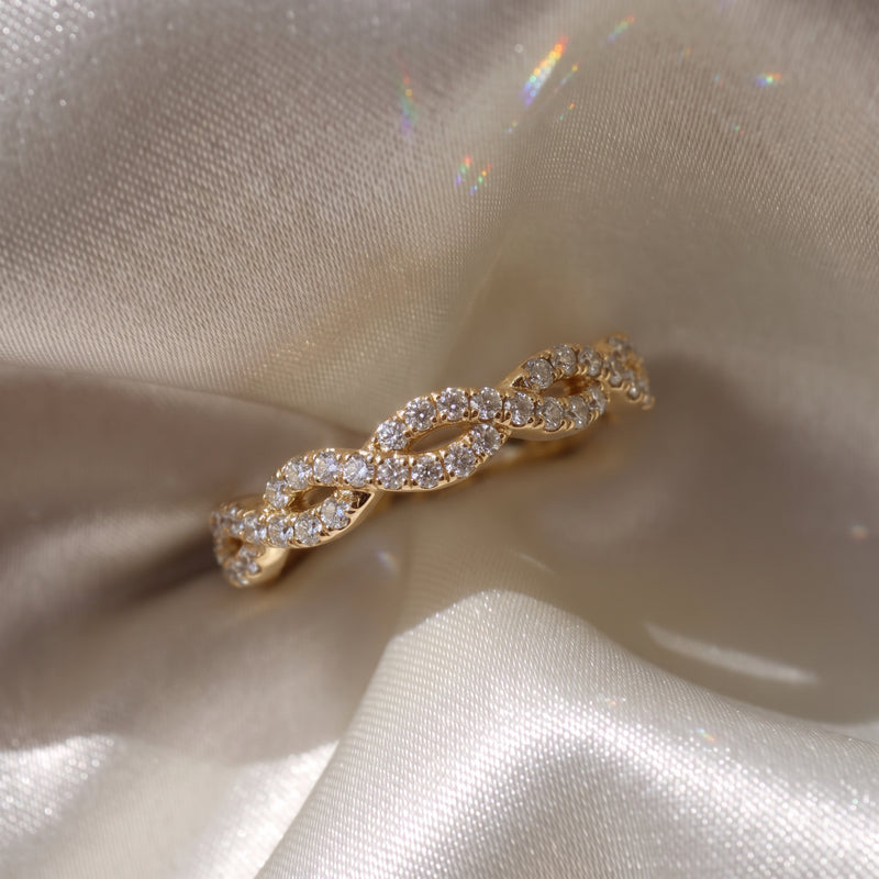 The Elysande Lab-Grown Diamond Wedding Band — Braided Pavé | The Jewel Concierge