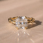 The Elysande Ring — Cushion Solitaire with Braided Band Lab-Grown Diamond Engagement Ring | The Jewel Concierge
