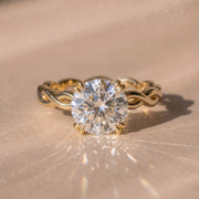 The Elysande Ring — Round Solitaire with Braided Band Lab-Grown Diamond Engagement Ring | The Jewel Concierge