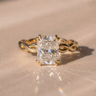 The Elysande Ring — Radiant Solitaire with Braided Band Lab-Grown Diamond Engagement Ring | The Jewel Concierge