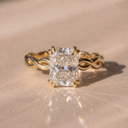 The Elysande Ring — Radiant Solitaire with Braided Band Lab-Grown Diamond Engagement Ring | The Jewel Concierge