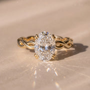 The Elysande Ring — Oval Solitaire with Braided Band Lab-Grown Diamond Engagement Ring | The Jewel Concierge