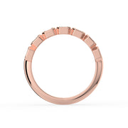 The Sara Ring — Emerald Bezel Set Half Lab-Grown Diamond Eternity Band in Rose Gold | The Jewel Concierge