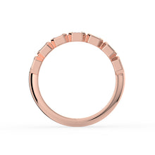 The Sara Ring - Emerald Bezel Set Half Wedding Band in 18K Rose Gold – The Jewel Concierge