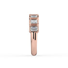 The Sara Ring - Emerald Bezel Set Half Wedding Band in 18K Rose Gold – The Jewel Concierge