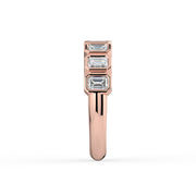 The Sara Ring — Emerald Bezel Set Half Lab-Grown Diamond Eternity Band in Rose Gold | The Jewel Concierge