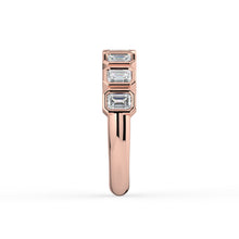 The Sara Ring - Emerald Bezel Set Half Wedding Band in 18K Rose Gold – The Jewel Concierge