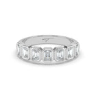 The Sara Ring - Emerald Bezel Set Half Wedding Band in 18K White Gold – The Jewel Concierge