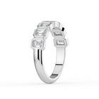 The Sara Ring - Emerald Bezel Set Half Wedding Band in 18K White Gold – The Jewel Concierge