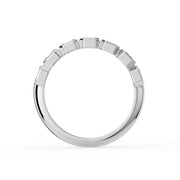 The Sara Ring — Emerald Bezel Set Half Lab-Grown Diamond Eternity Band in White Gold | The Jewel Concierge