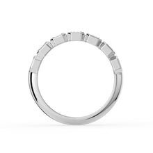 The Sara Ring - Emerald Bezel Set Half Wedding Band in 18K White Gold – The Jewel Concierge