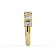 The Sara Ring — Emerald Bezel Set Half Lab-Grown Diamond Eternity Band in Yellow Gold | The Jewel Concierge