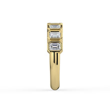 The Sara Ring - Emerald Bezel Set Half Wedding Band in 18K Yellow Gold – The Jewel Concierge