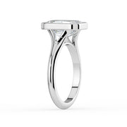 The Gabriella Ring — Emerald Bezel with Split Band Lab-Grown Diamond Engagement Ring in White Gold | The Jewel Concierge