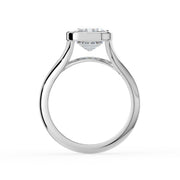 The Gabriella Ring — Emerald Bezel with Split Band Lab-Grown Diamond Engagement Ring in White Gold | The Jewel Concierge