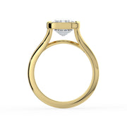 The Gabriella Ring — Emerald Bezel with Split Band Lab-Grown Diamond Engagement Ring in Yellow Gold | The Jewel Concierge