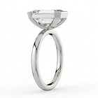 The Celine Ring – Emerald Half Bezel Solitaire in 18K White Gold – The Jewel Concierge
