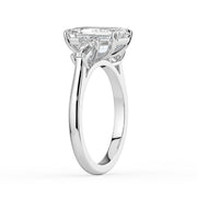 The Maia Ring — Emerald & Baguette Trilogy Lab-Grown Diamond Engagement Ring in White Gold | The Jewel Concierge