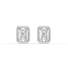 The Lyra Earrings - Bezel Set Emerald Studs