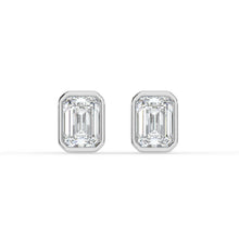 The Lyra Earrings - Bezel Set Emerald Studs