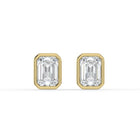 The Lyra Earrings - Bezel Set Emerald Studs