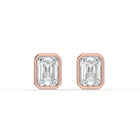 The Lyra Earrings - Bezel Set Emerald Studs