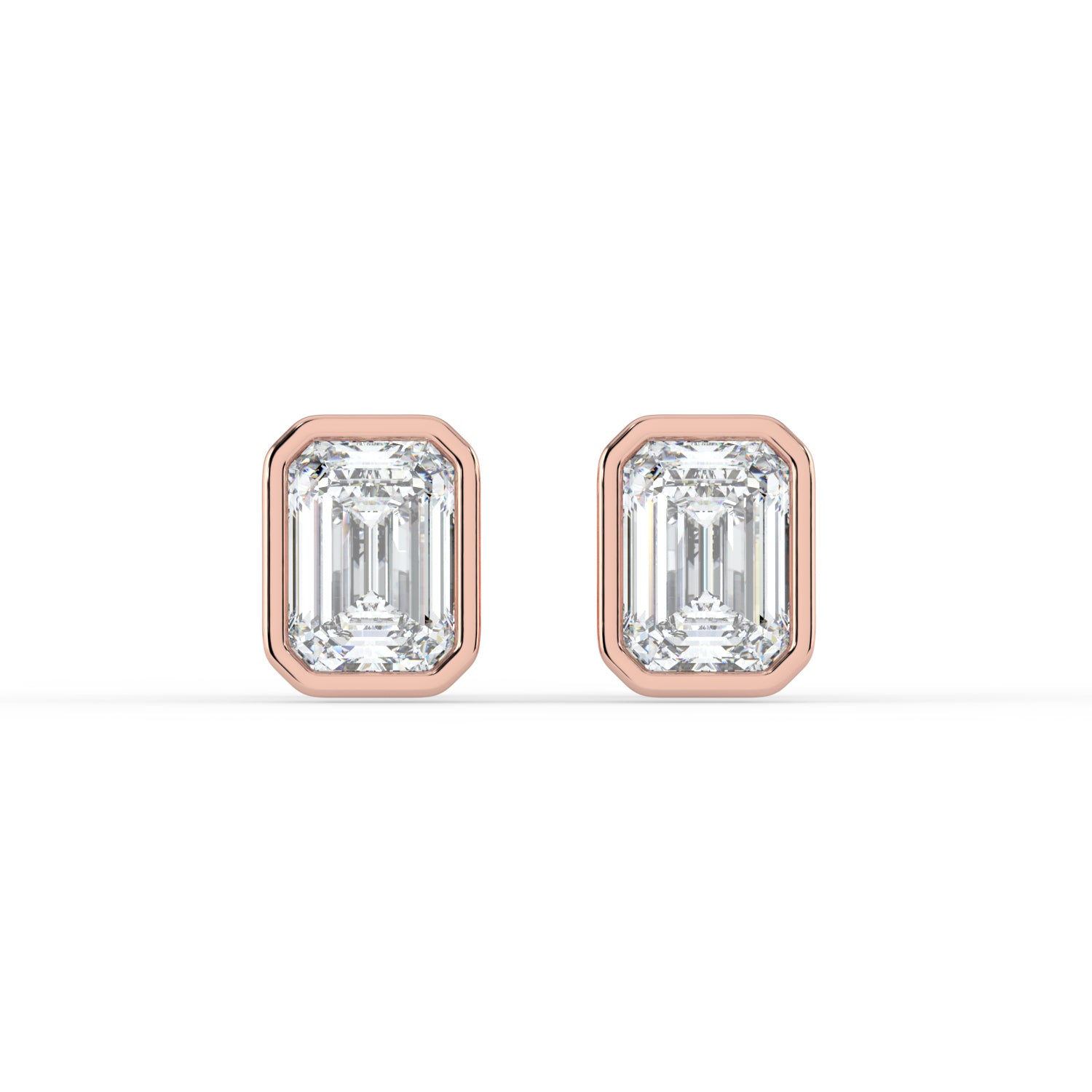 The Lyra Earrings - Bezel Set Emerald Studs