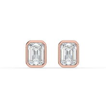 The Lyra Earrings - Bezel Set Emerald Studs