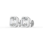 The Lyra Earrings - Bezel Set Emerald Studs