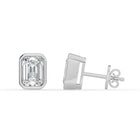 The Lyra Earrings - Bezel Set Emerald Studs
